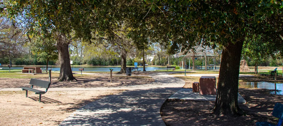 Playground and splash pad at Bane Park — Houston, TX