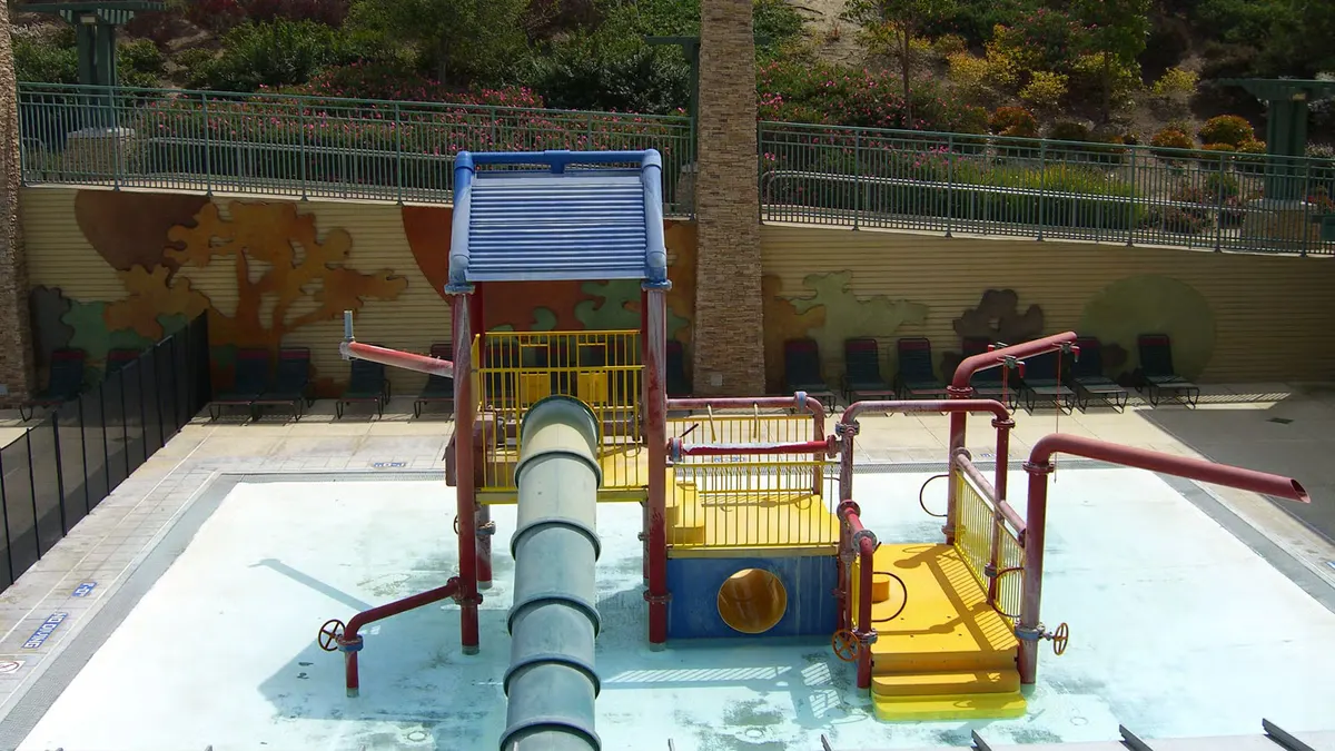 Carmel Valley Recreation Center outdoor pool and water slides — San Diego, CA