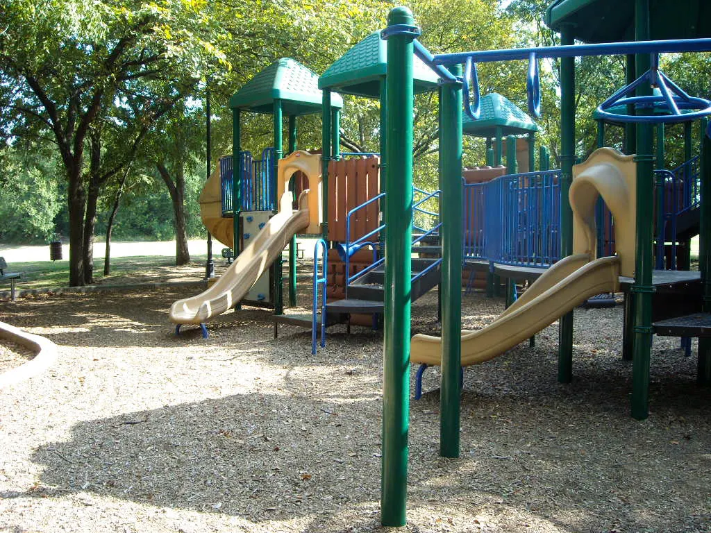Central Park Lewisville wooded trails and playground