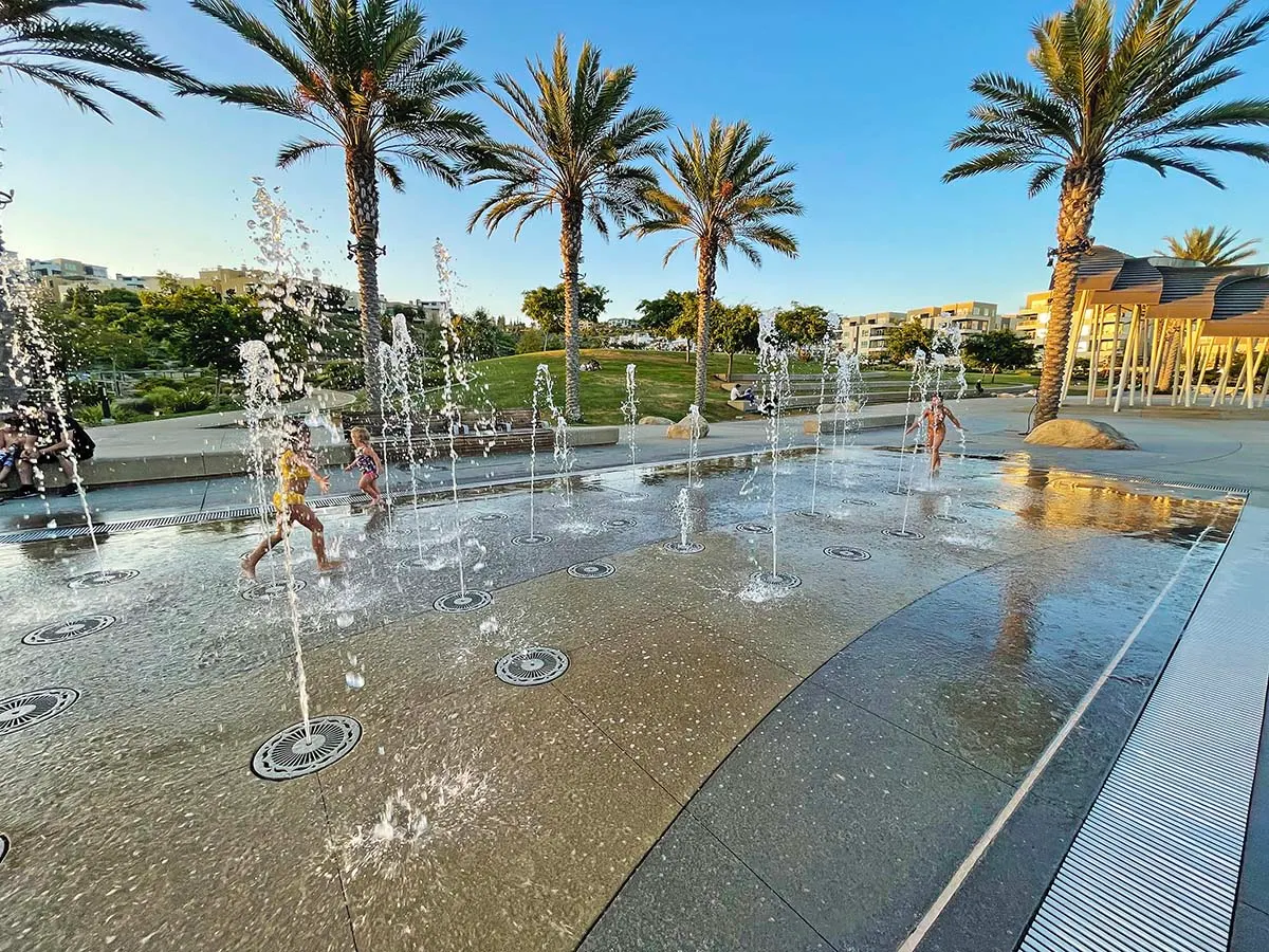 Civita Park splash pad jets — Mission Valley, San Diego, CA