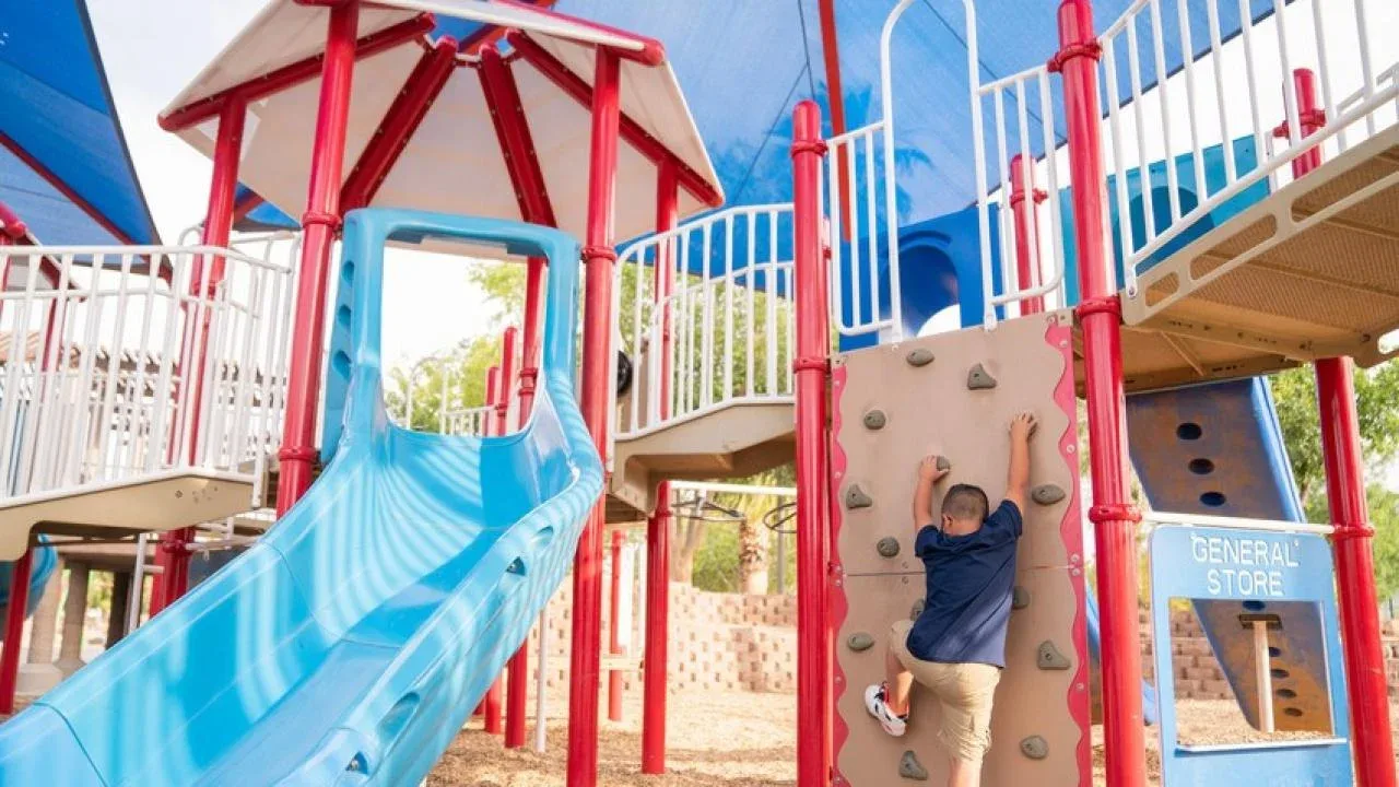 Shaded playground at Desert Breeze Park — Chandler, AZ