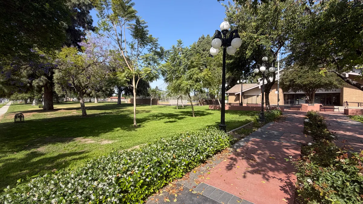 Playground and open lawn at George Izay Park — Burbank, CA