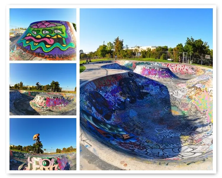 Greer Skatepark concrete bowls — Palo Alto, CA