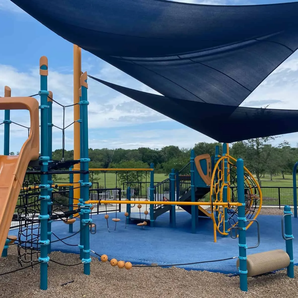 Rope climbing structure at Iowa Colony Regional Park at Meridiana — Iowa Colony, TX