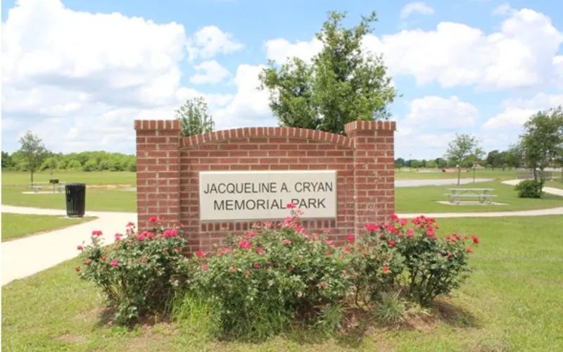 Playground equipment at Jacqueline A. Cryan Memorial Park — Sealy, TX