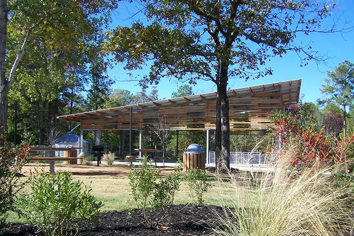 Playground and trails at John Burge Park at Shadow Lakes — Conroe, TX