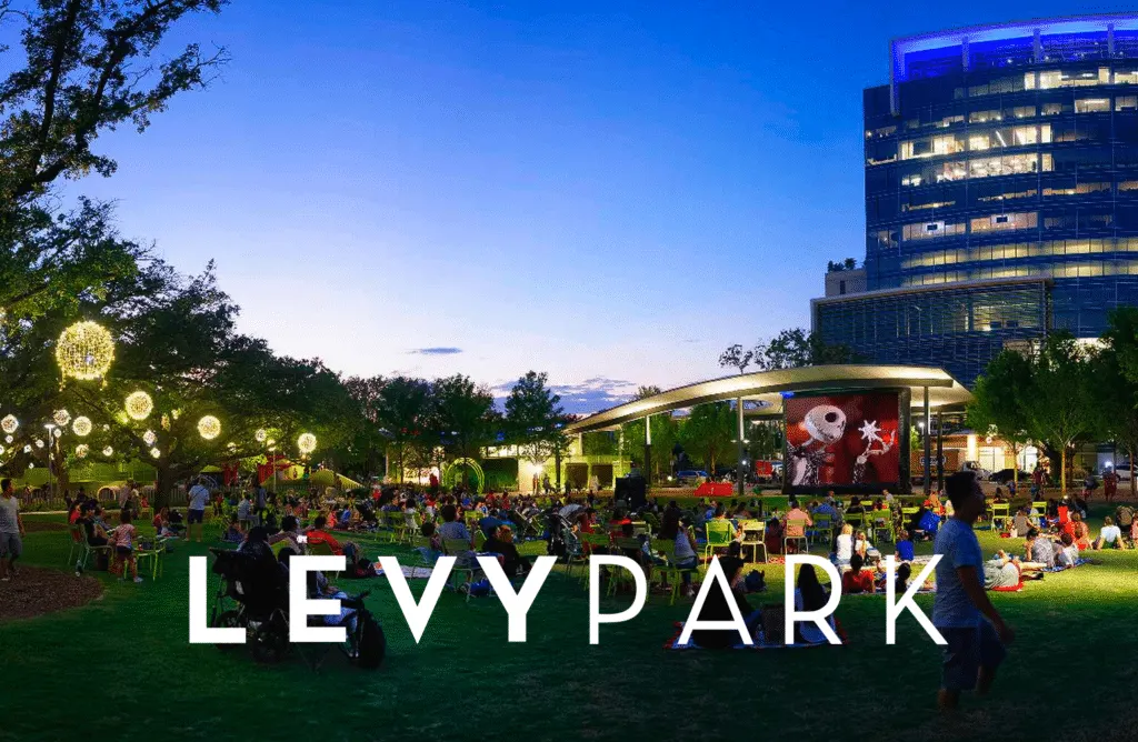 Climbing wall and spray playground at Levy Park — Houston, TX