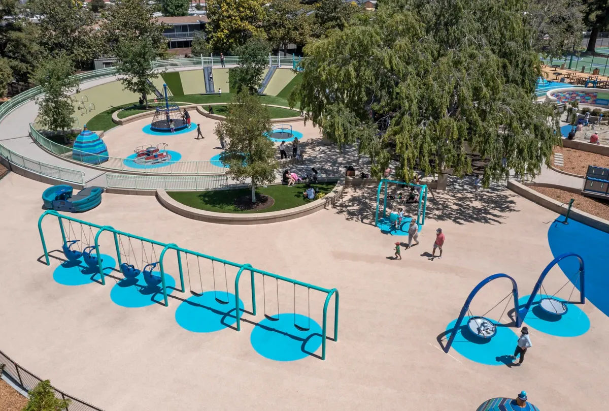 Magical Bridge water play zones at Fair Oaks Park — Sunnyvale, CA
