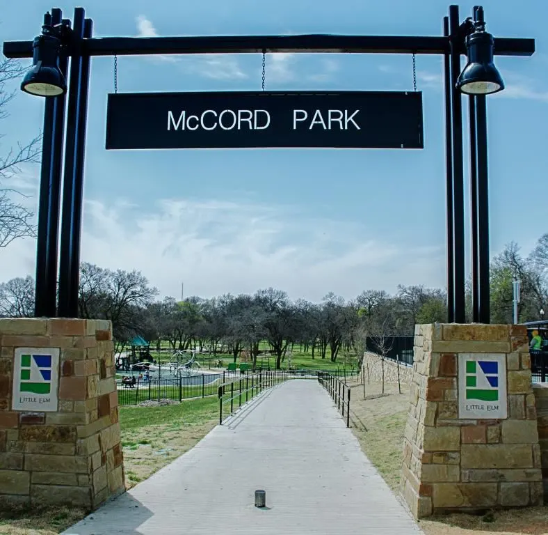 Playground and splash pad at McCord Park — Little Elm, TX