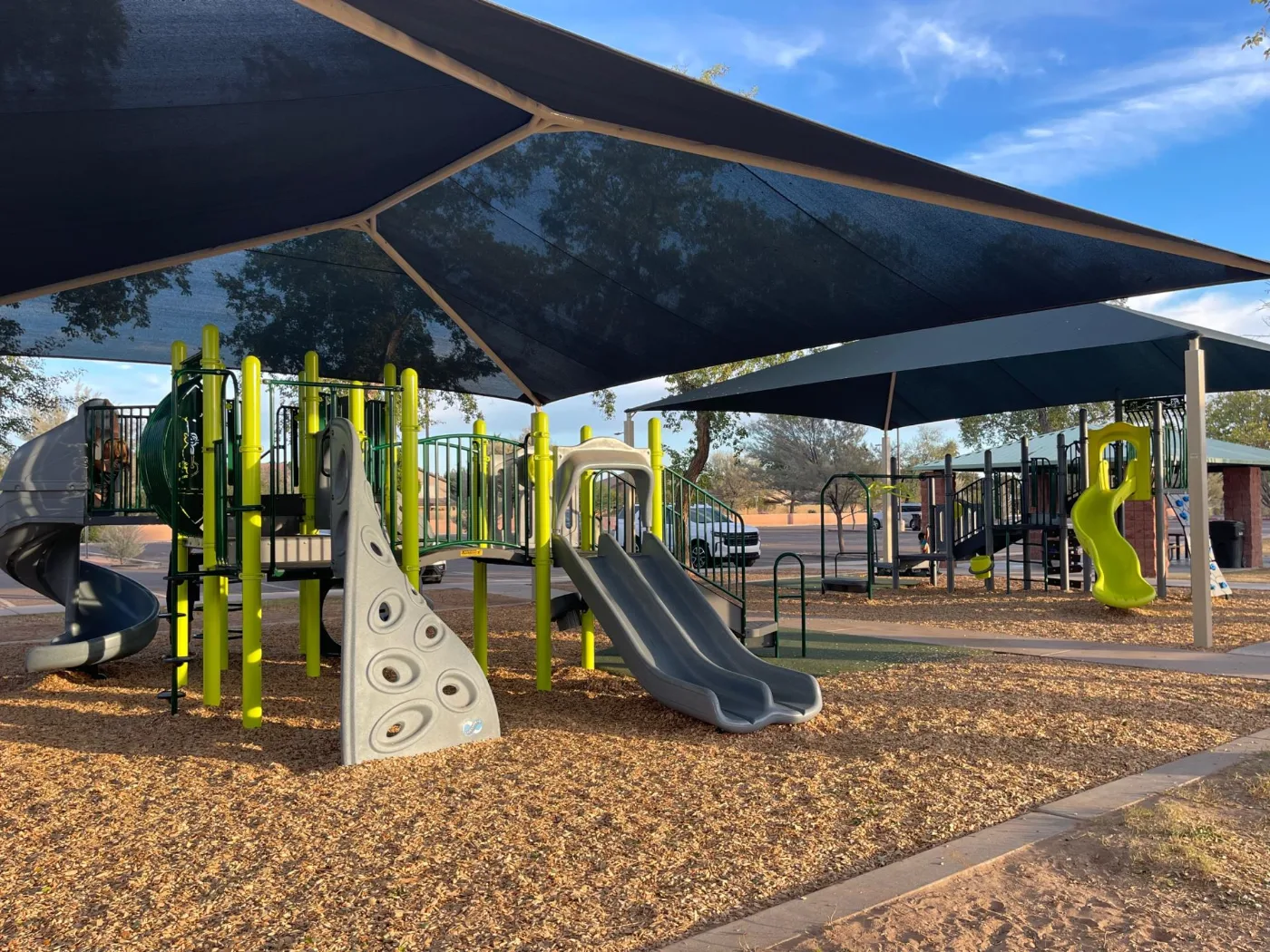 Shaded playground at McQueen Park — Gilbert, AZ