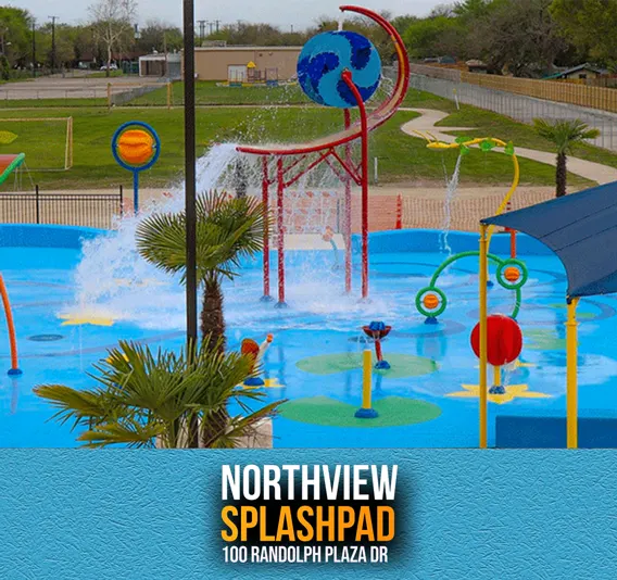 Playground and splash pad at Northview Park — Universal City, TX