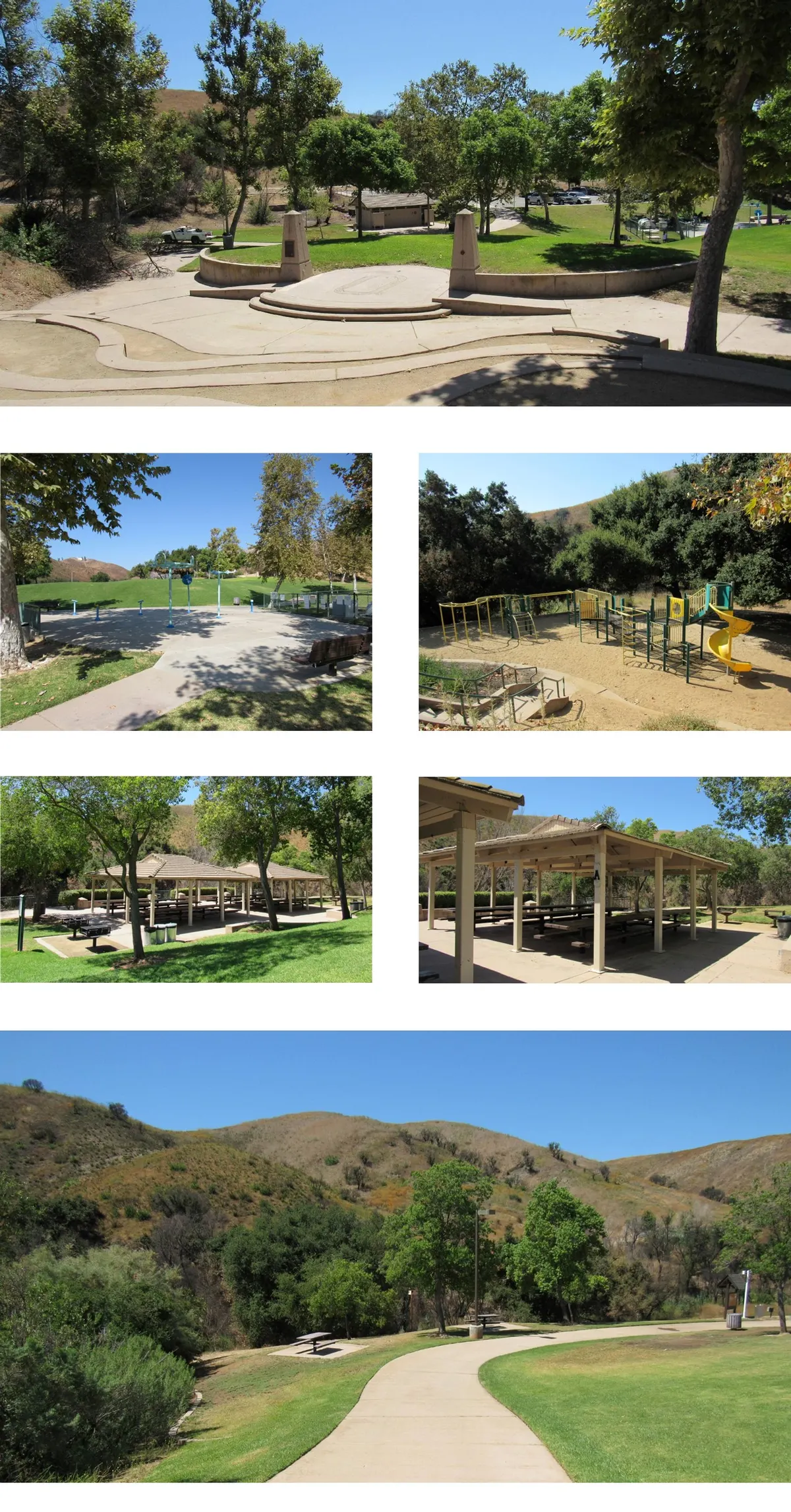 Two-pavilion playground and splash pad at Oak Canyon Community Park — Oak Park, CA