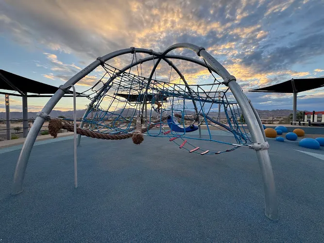 Fire truck tower splash pad at Rescue Oasis in Surprise, AZ