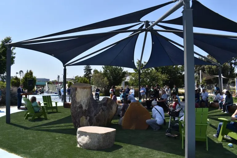 Inclusive climbing towers and adaptive swings at Rotary PlayGarden — San Jose, CA